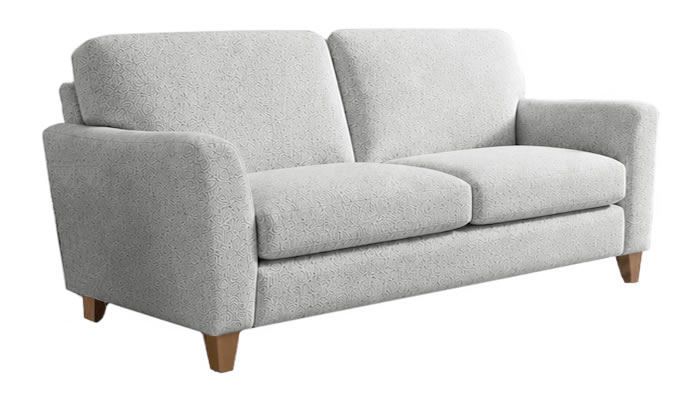 Signature Collection Large 4 Seater Sofa in Cosmo Light Grey Fabric with Oak Wood Legs